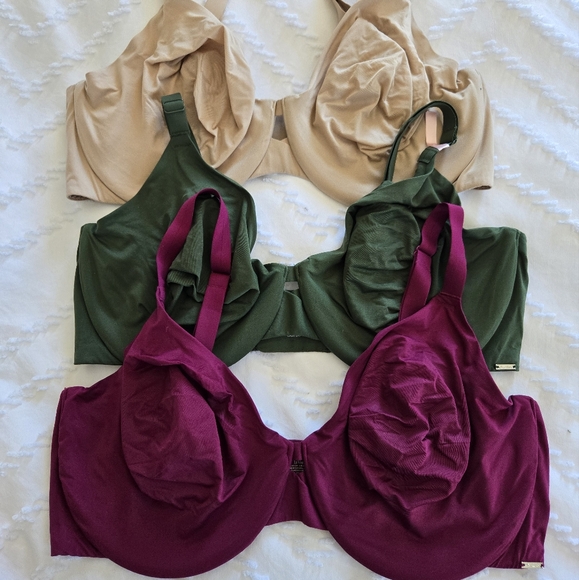 Women's Intimates Set - Beige, Green, and Purple Bras - Picture 1 of 2